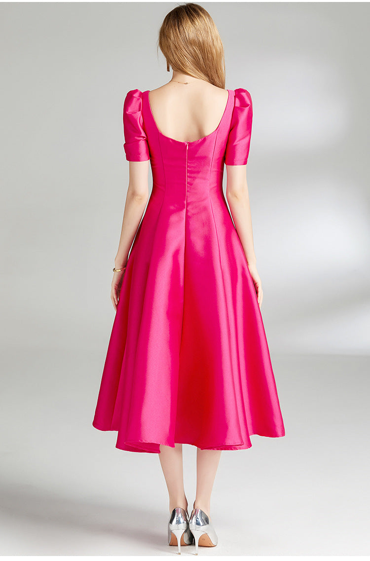 Solange White Bodycon Satin Dress — hem detail