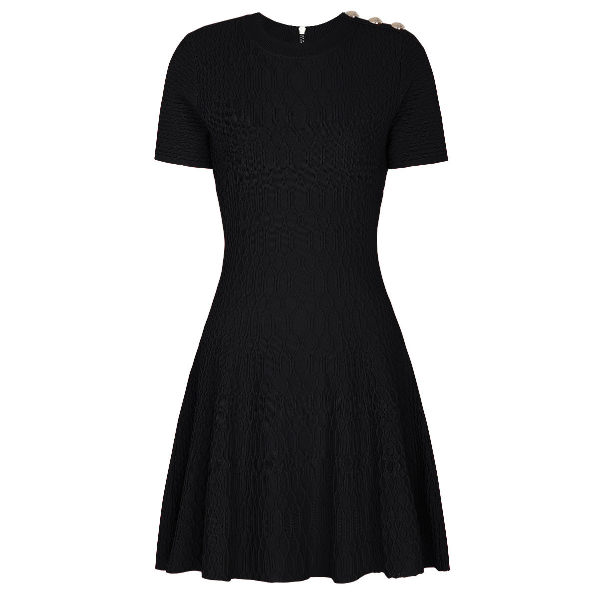 Solène Short Sleeve Knit A-Line Dress