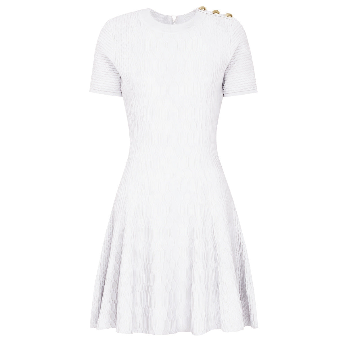 Solène Short Sleeve Knit A-Line Dress — styled look