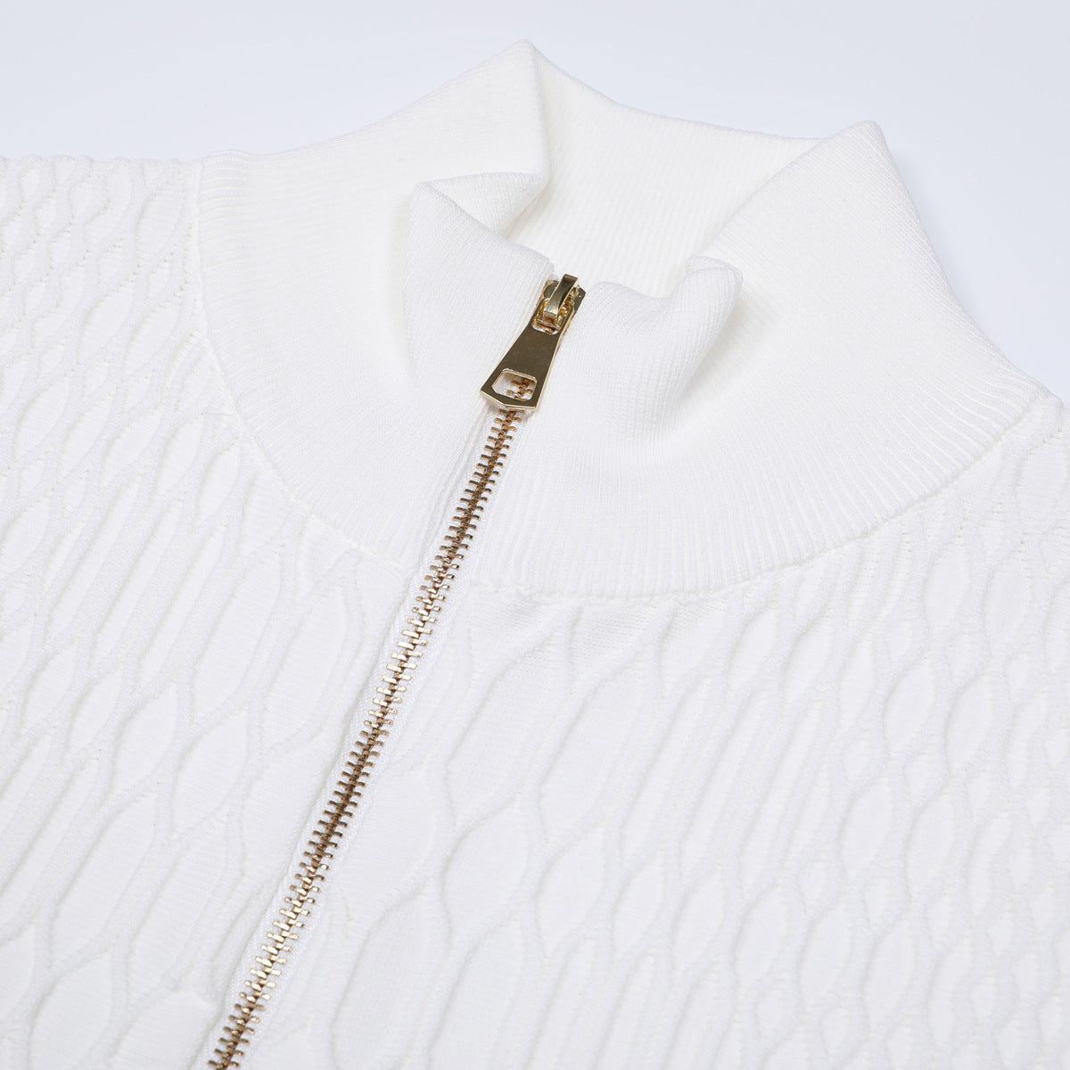 Solène Short Sleeve Knit A-Line Dress — fabric and detail