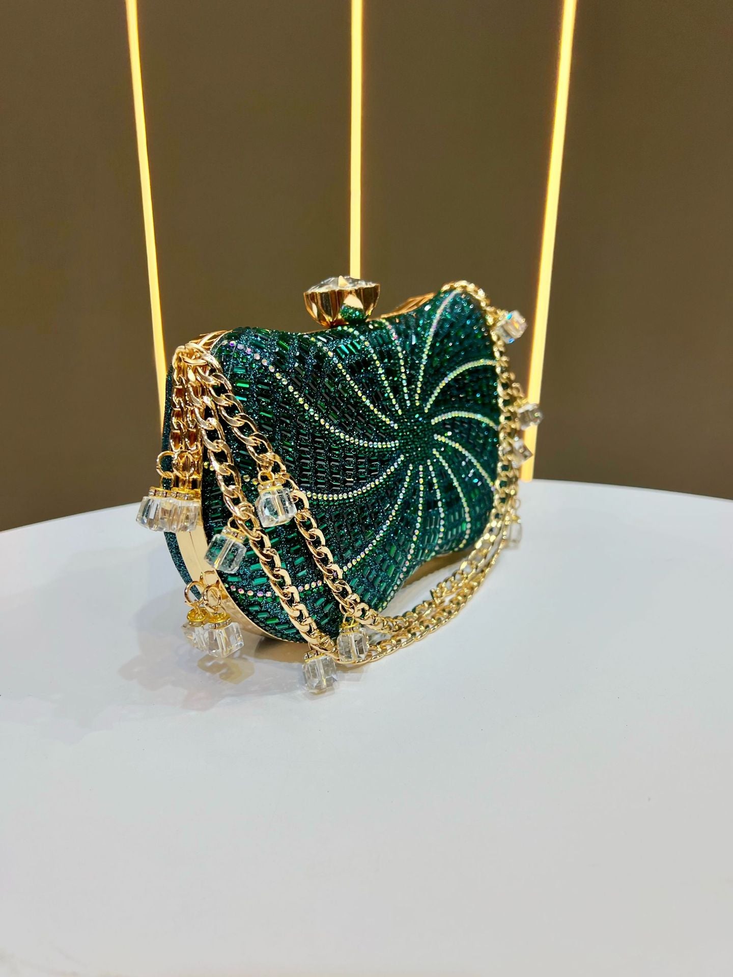Sparkling Italian-Inspired Rhinestone Evening Clutch — full length