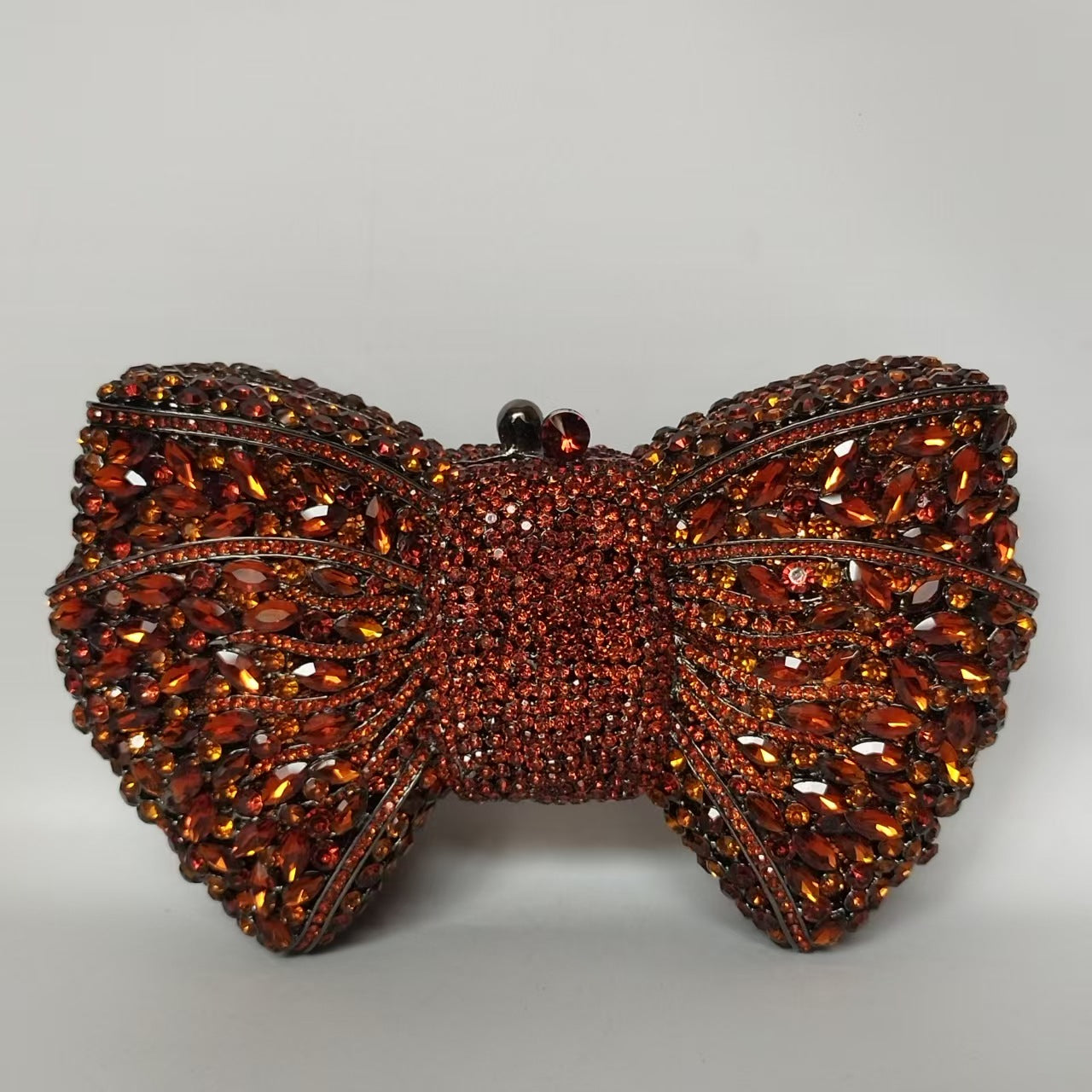 Rhinestone Bow Crystal Wedding Clutch — alternate angle