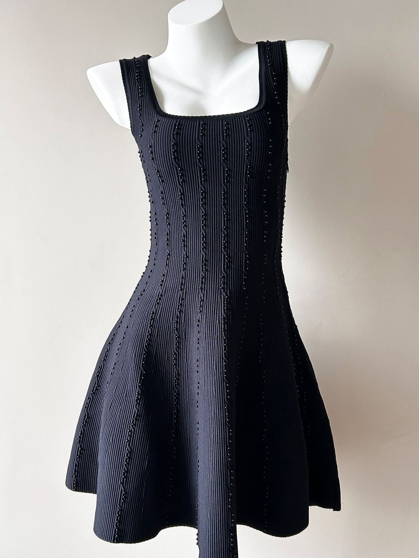 Spring 2026 New French Fashion Imitation Diamond Decoration Vertical Texture Waist A-Line Skirt Slip Dress — styled look