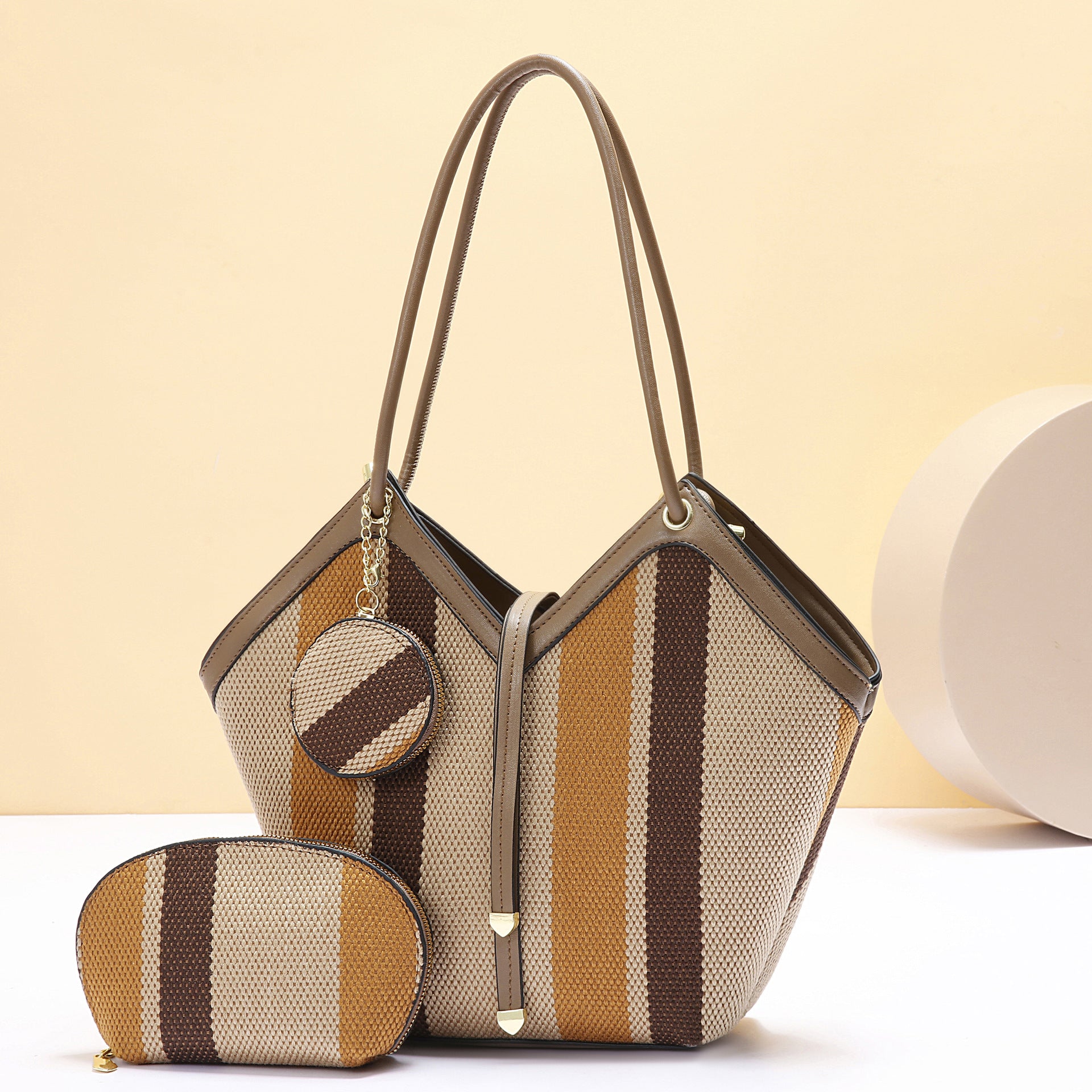 Colour Italian-Inspired Block Tote Handbag — front view
