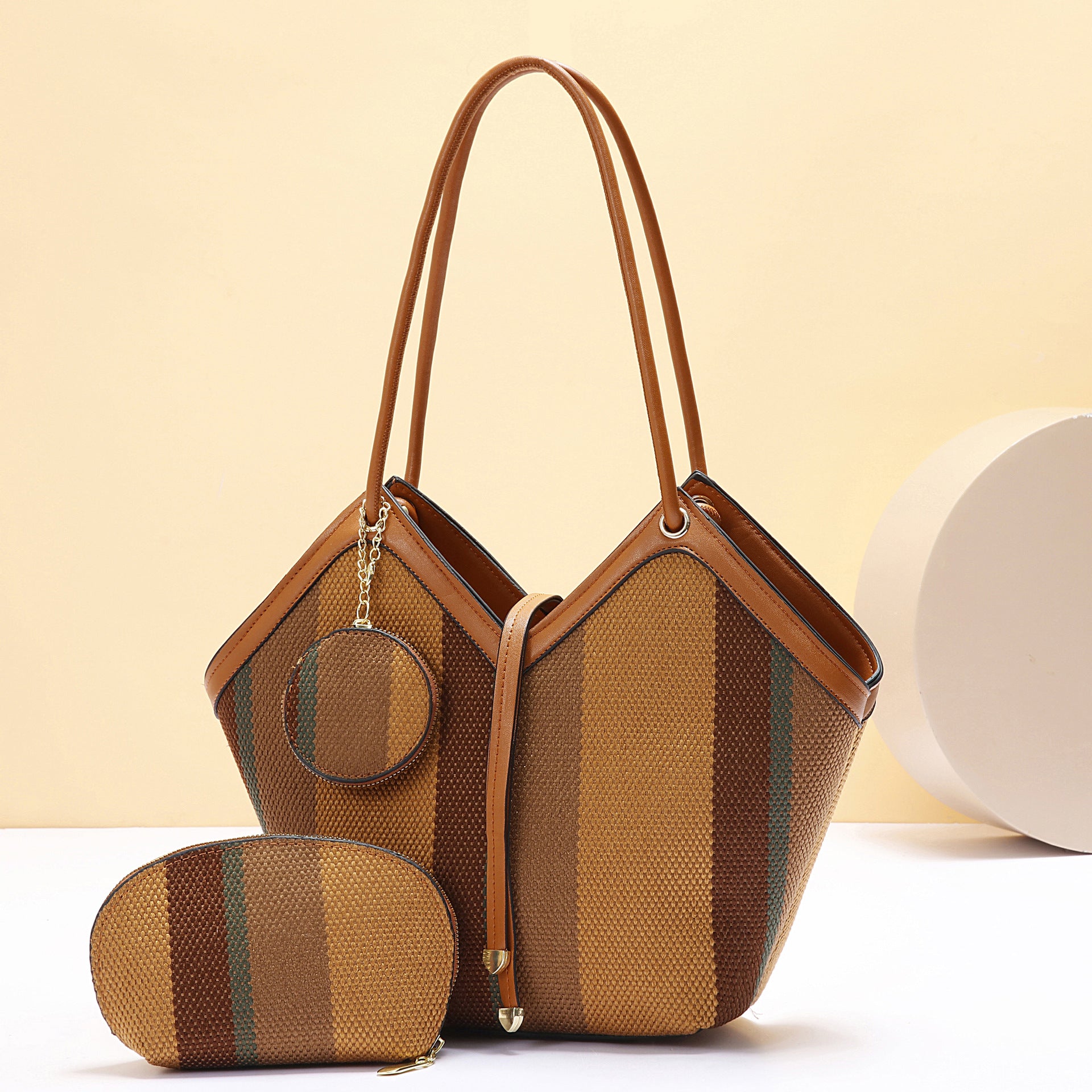 Colour Italian-Inspired Block Tote Handbag — side view