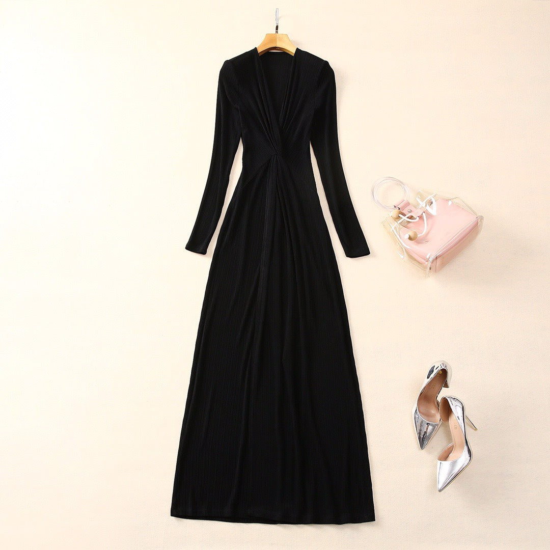 Odette Structured V-Neck Dress — side view