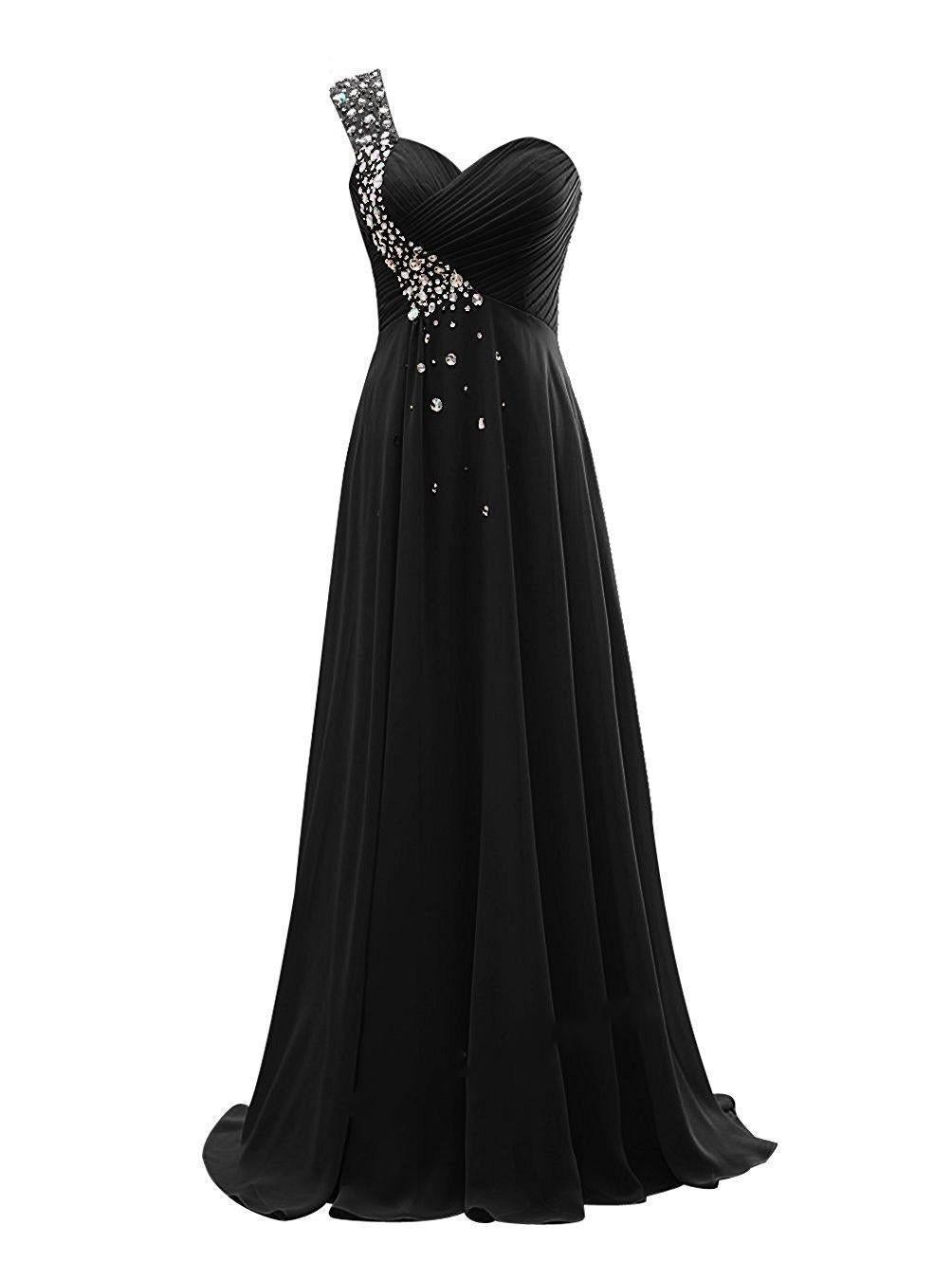 Valentina One-Shoulder Chiffon Bridesmaid Gown — neckline detail