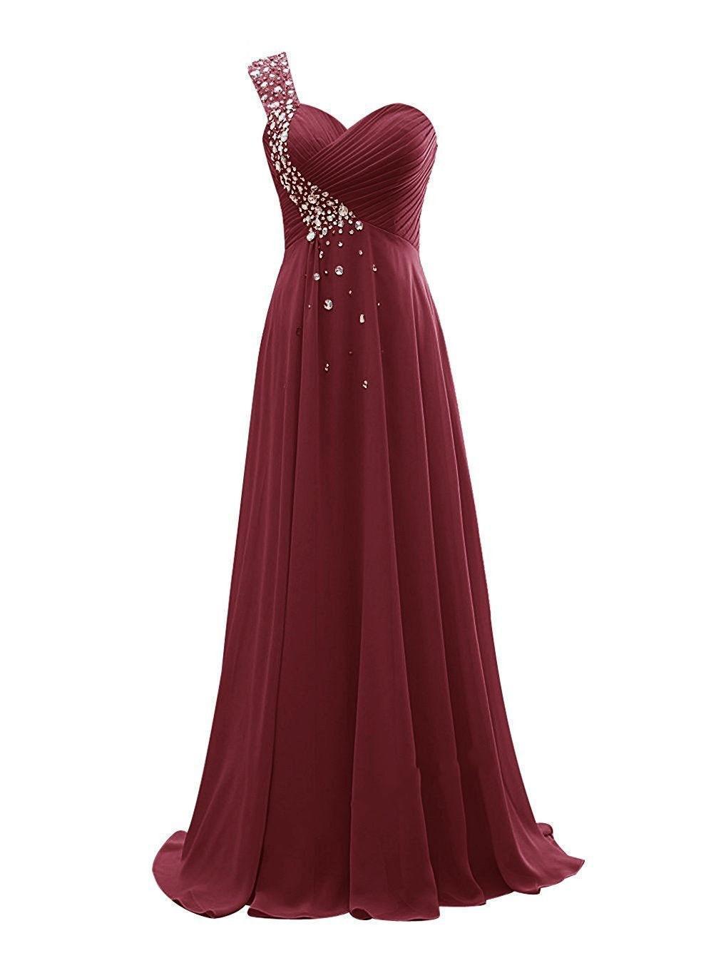 Valentina One-Shoulder Chiffon Bridesmaid Gown — color reference