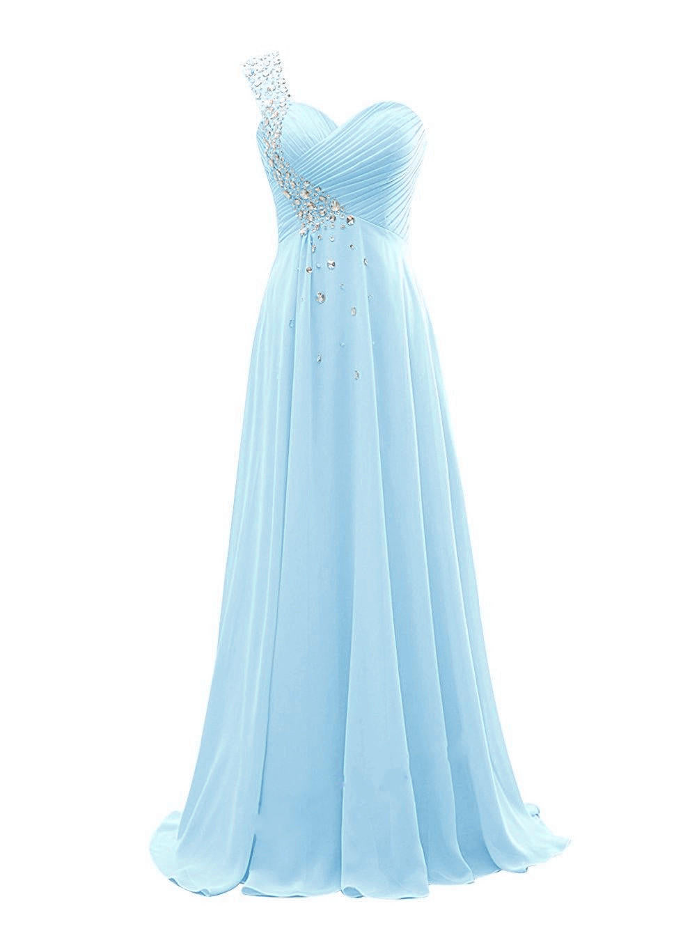 Valentina One-Shoulder Chiffon Bridesmaid Gown — front view