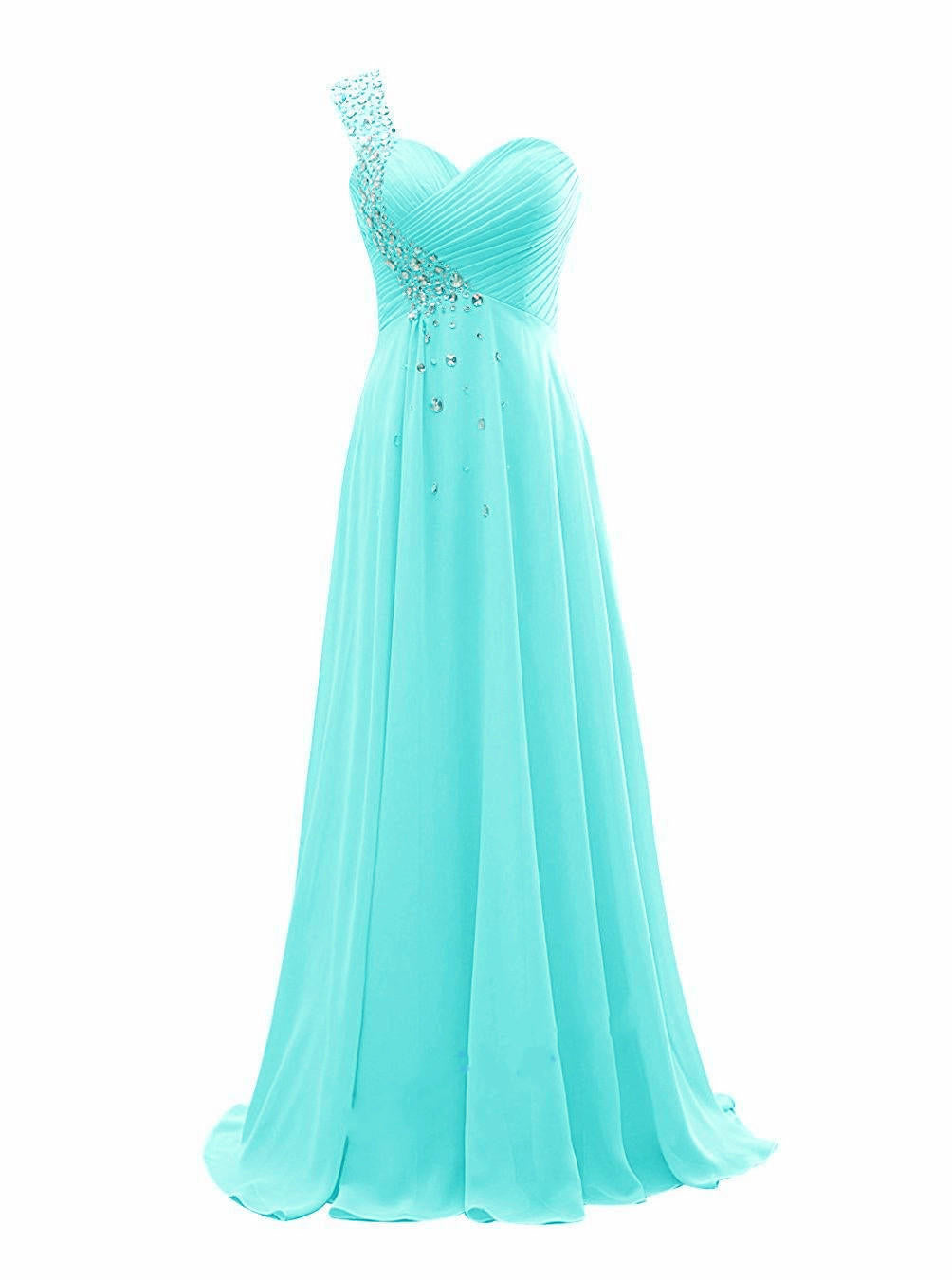 Valentina One-Shoulder Chiffon Bridesmaid Gown — full length