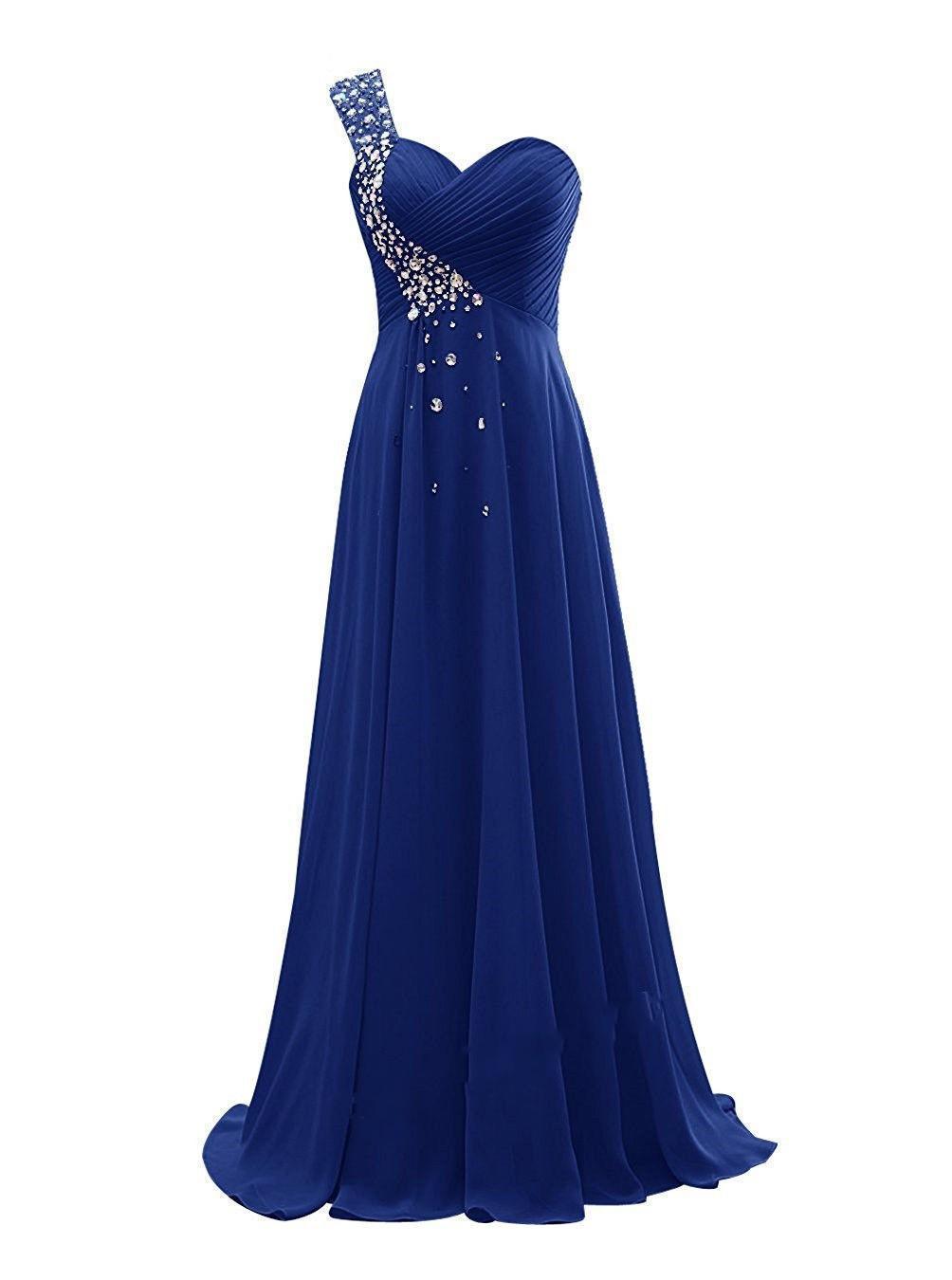 Valentina One-Shoulder Chiffon Bridesmaid Gown — fabric and detail