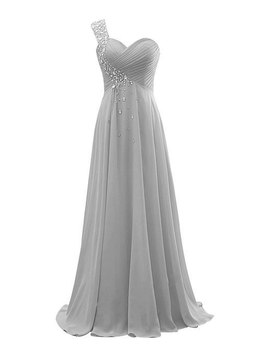 Valentina One-Shoulder Chiffon Bridesmaid Gown — side view