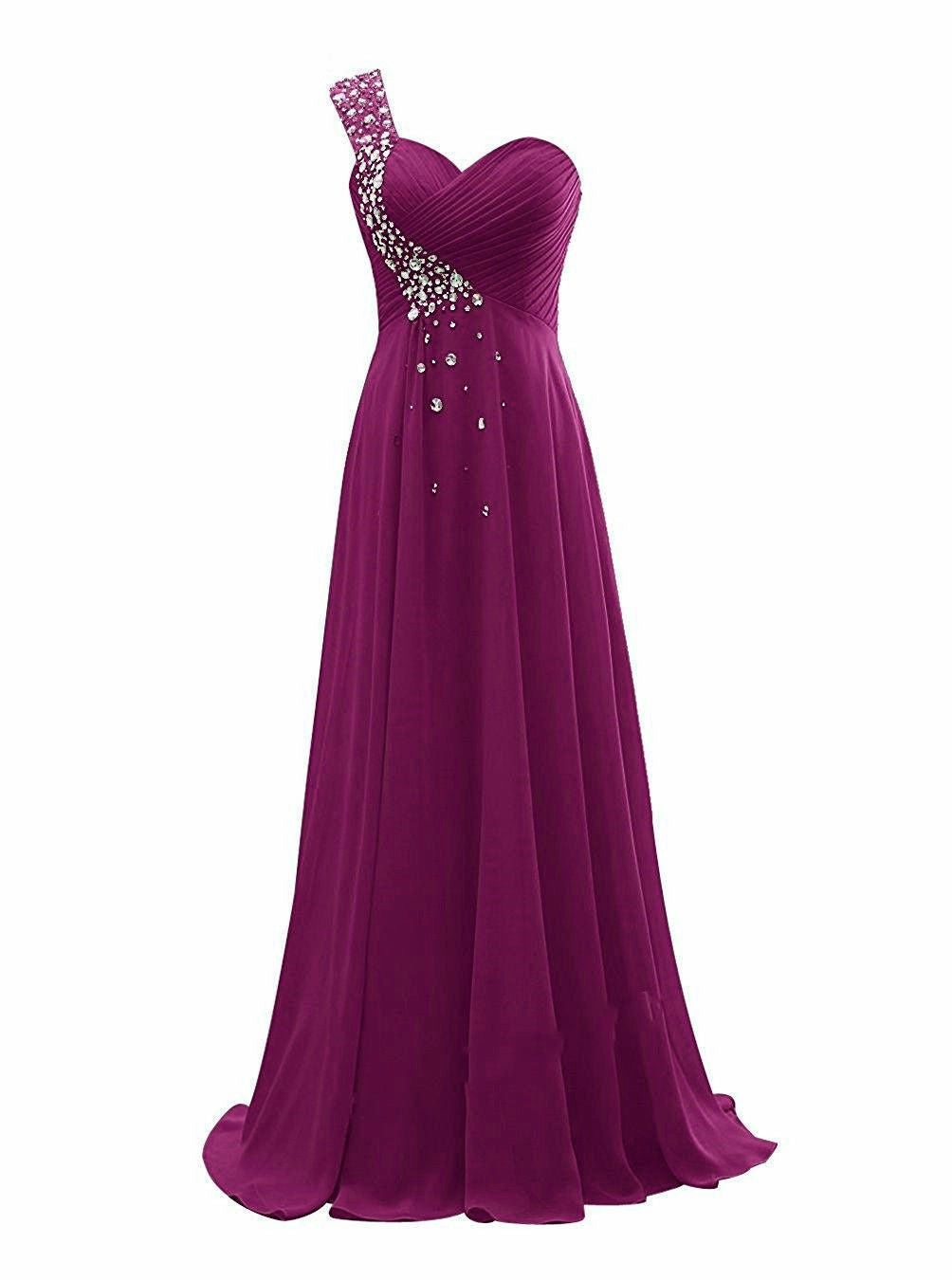 Valentina One-Shoulder Chiffon Bridesmaid Gown — model wearing