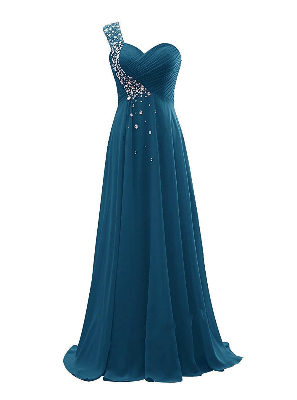 Valentina One-Shoulder Chiffon Bridesmaid Gown — silhouette