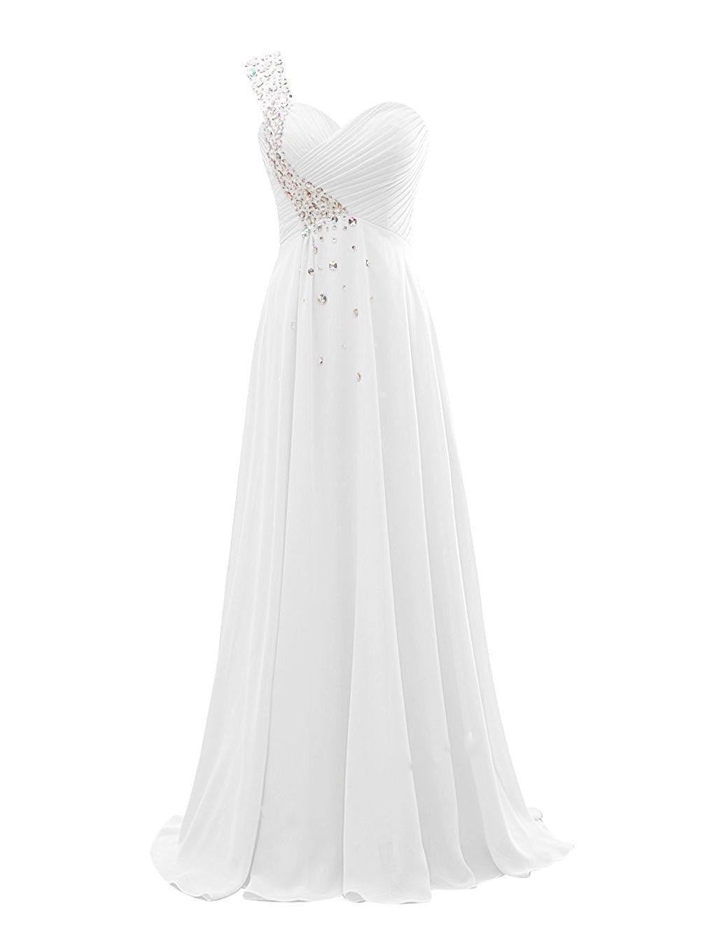 Valentina One-Shoulder Chiffon Bridesmaid Gown — close-up detail