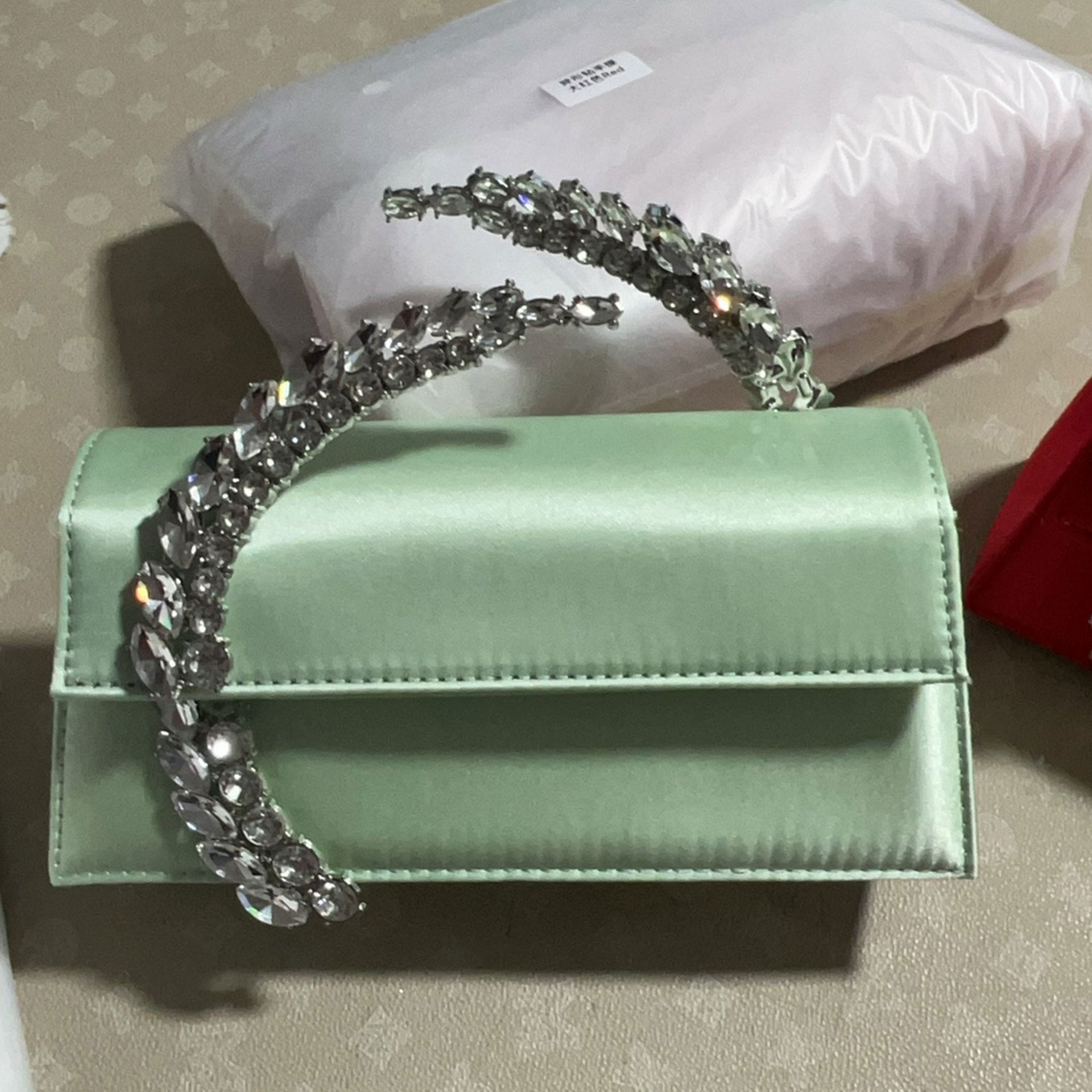 Theia Hardware-Detailed Evening Clutch — full length