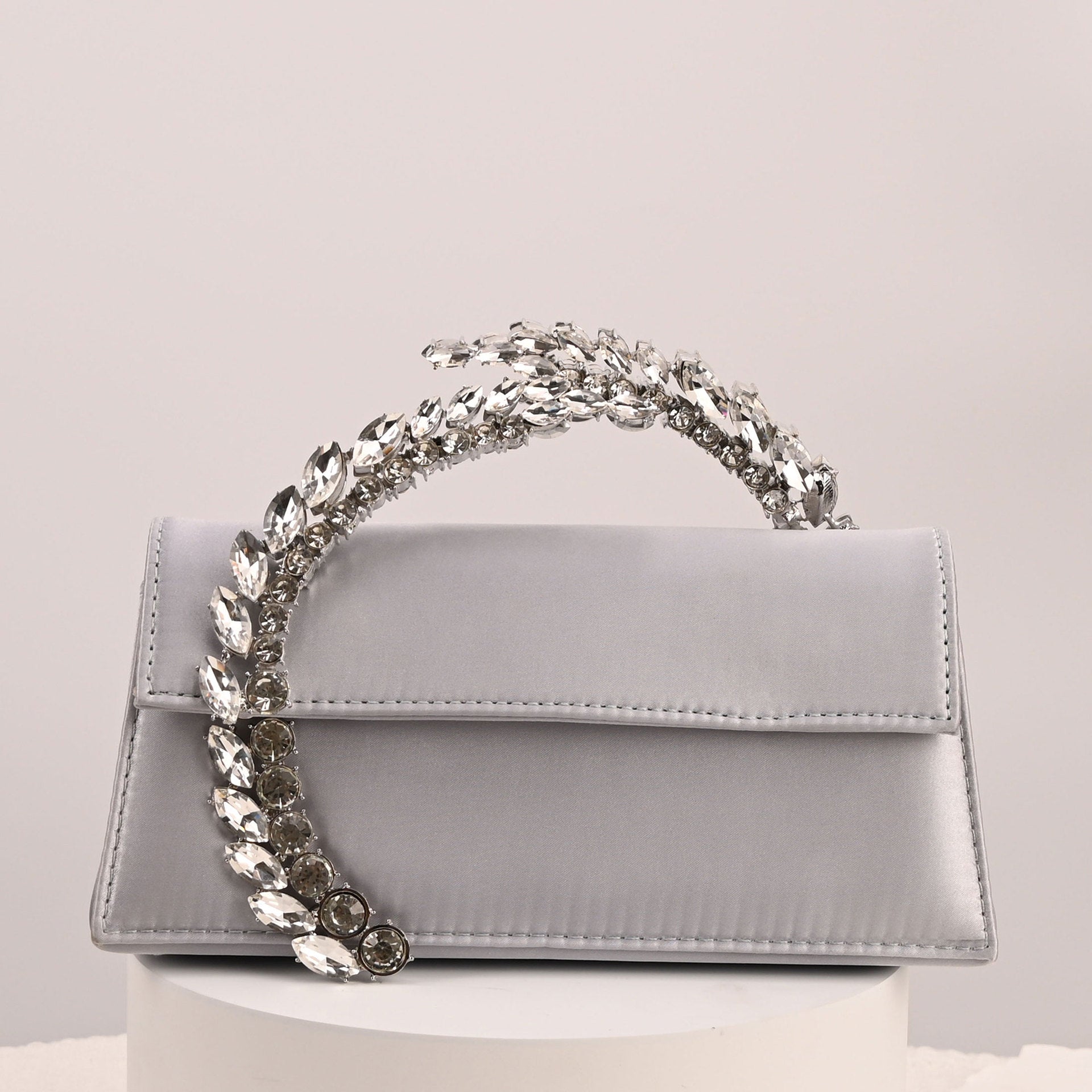 Theia Hardware-Detailed Evening Clutch — close-up detail
