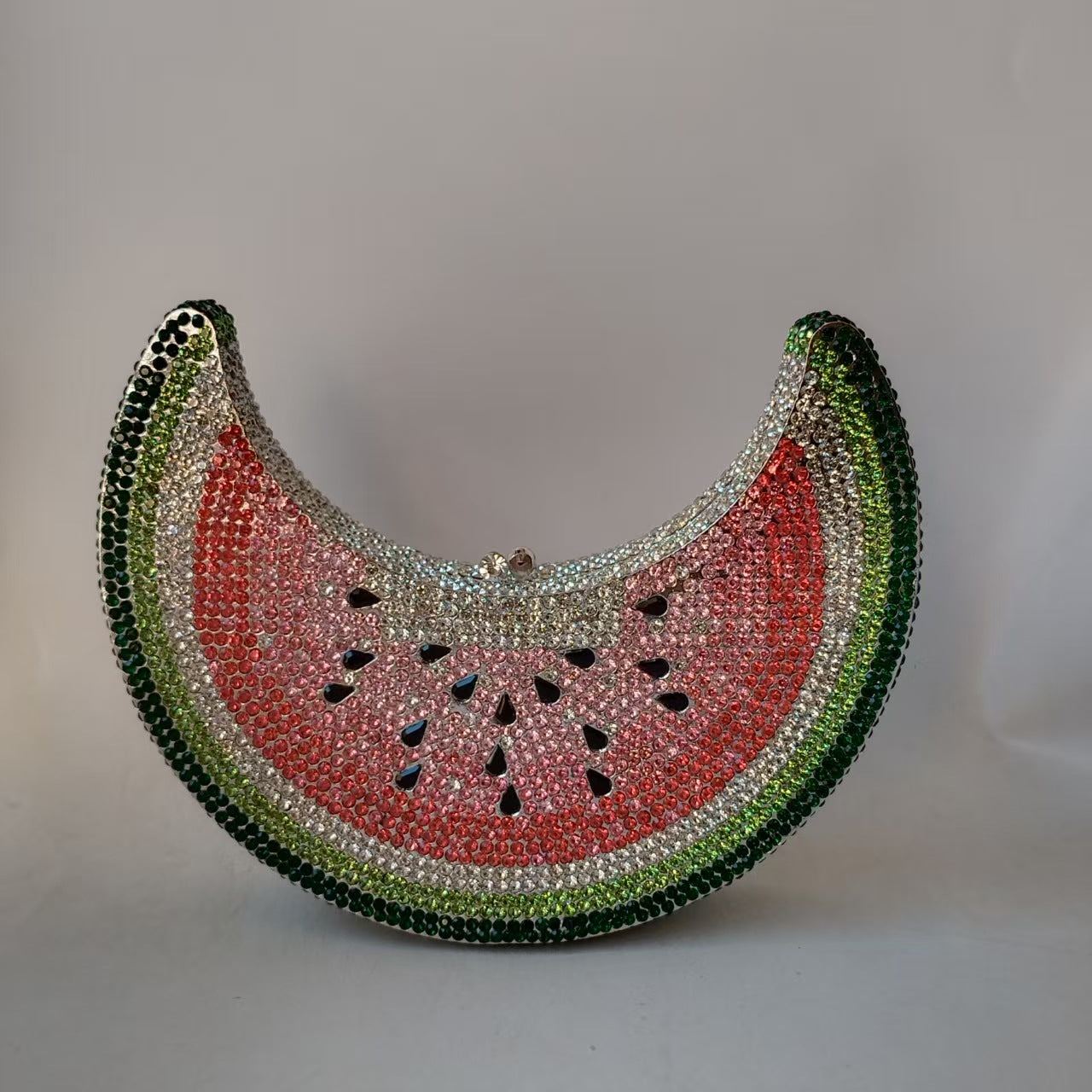 Turquoise Stone Chain Evening Clutch — front view