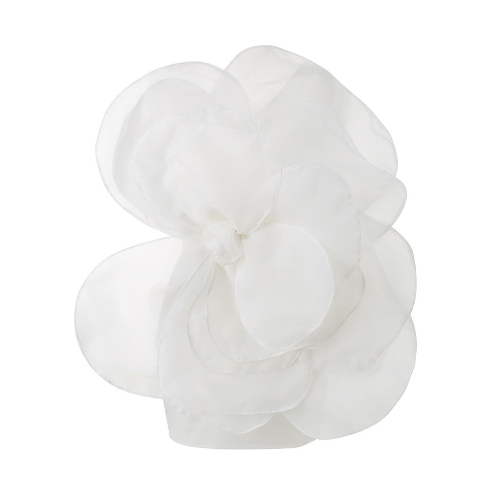 Ysabel Oversized Flower Appliqué Asymmetric Mini Dress - additional view 4