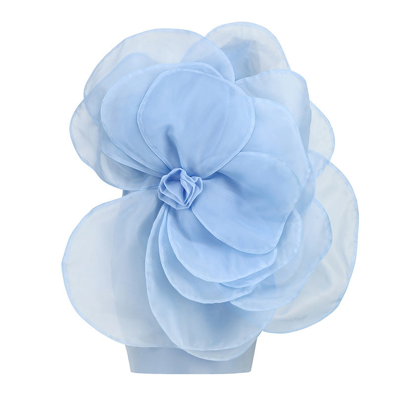 Ysabel Oversized Flower Appliqué Asymmetric Mini Dress - additional view 8
