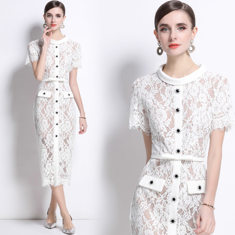 Eve White Lace Maxi Dress — styled look